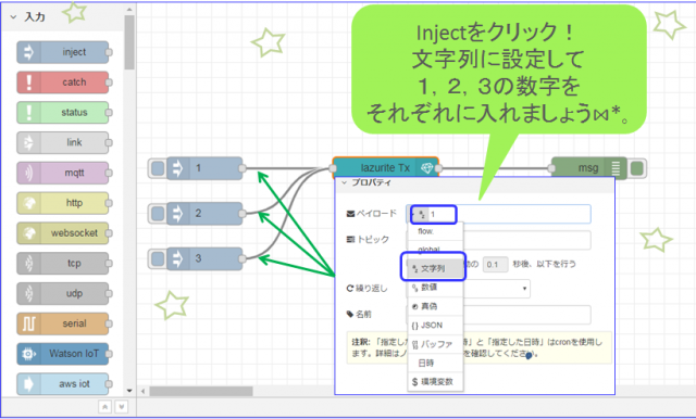 injectに数字を入れる
